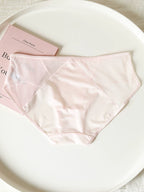 French-Inspired Luxury Satin Mesh Panties with Bow and Lace Trim