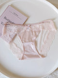Luxury Satin Lace-Trimmed Low-Waist Briefs with Mesh and Cotton Crotch