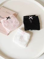 French-Inspired Vintage Panties with Bow and Lace Trim