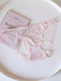 French-Inspired Vintage Panties with Bow Embroidery and Lace Trim
