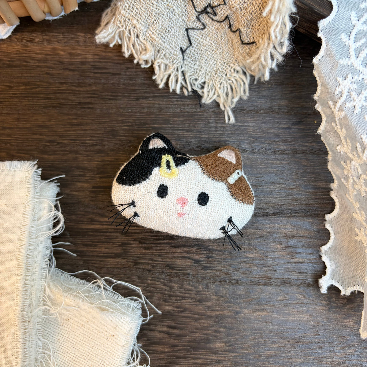 Cute Handmade Fabric Cotton Doll Brooch Pin Accessory