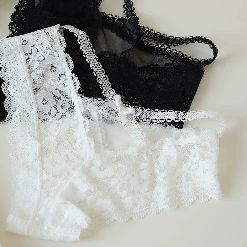 French-Inspired Vintage Sexy Panties with Thin Straps and Lace Trim