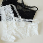 French-Inspired Vintage Sexy Panties with Thin Straps and Lace Trim