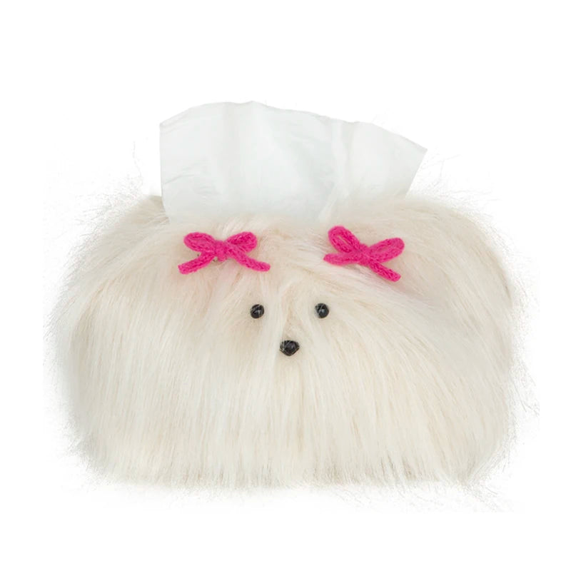 Cartoon Puppy Desktop Tissue Box Resin Organizer