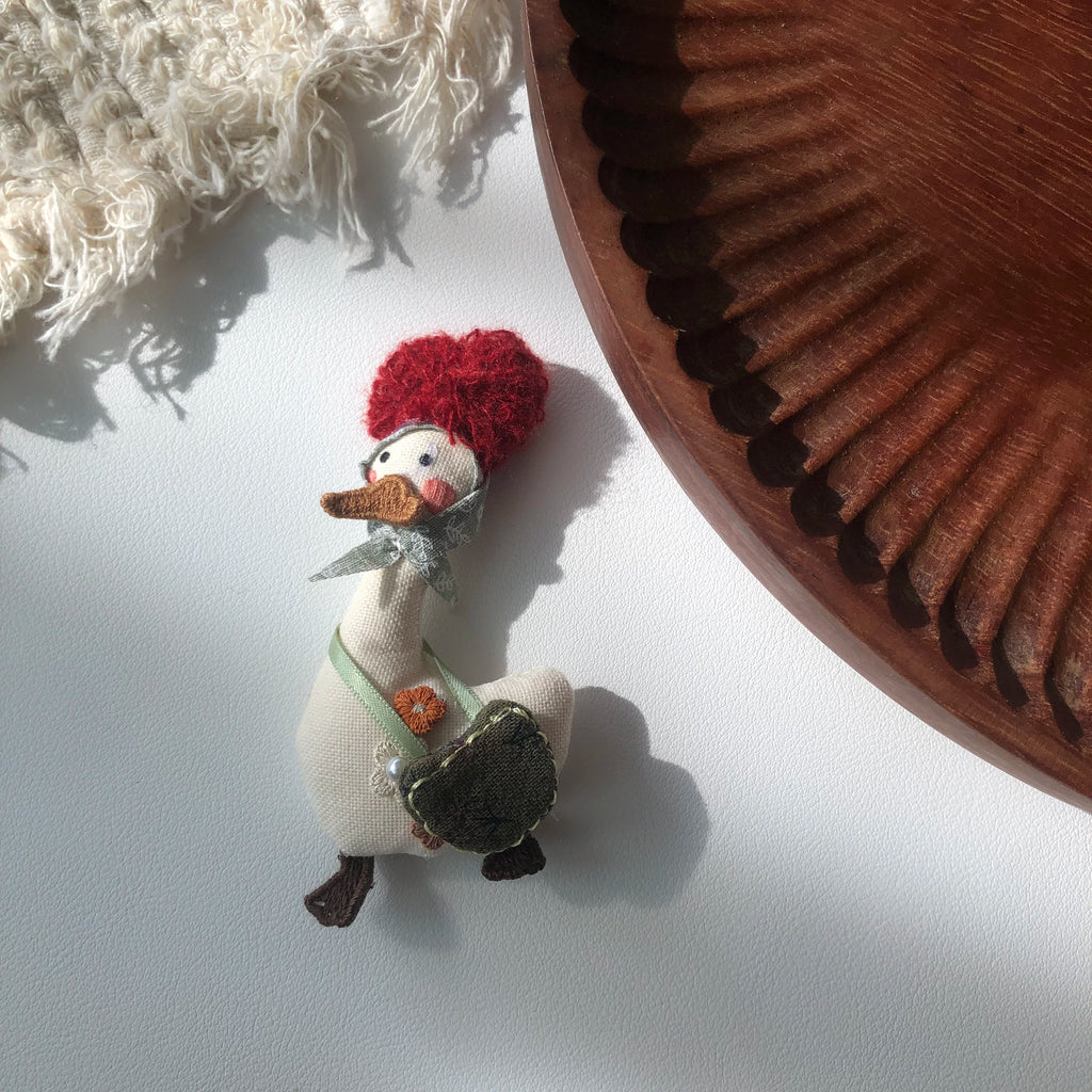 Cute Handmade Fabric Cotton Doll Brooch Pin Accessory