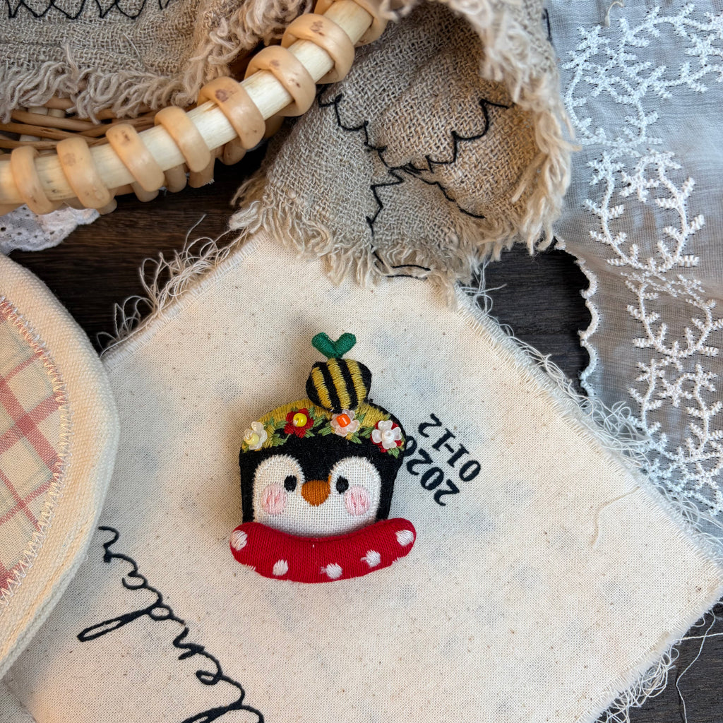 Cute Handmade Fabric Cotton Doll Brooch Pin Accessory