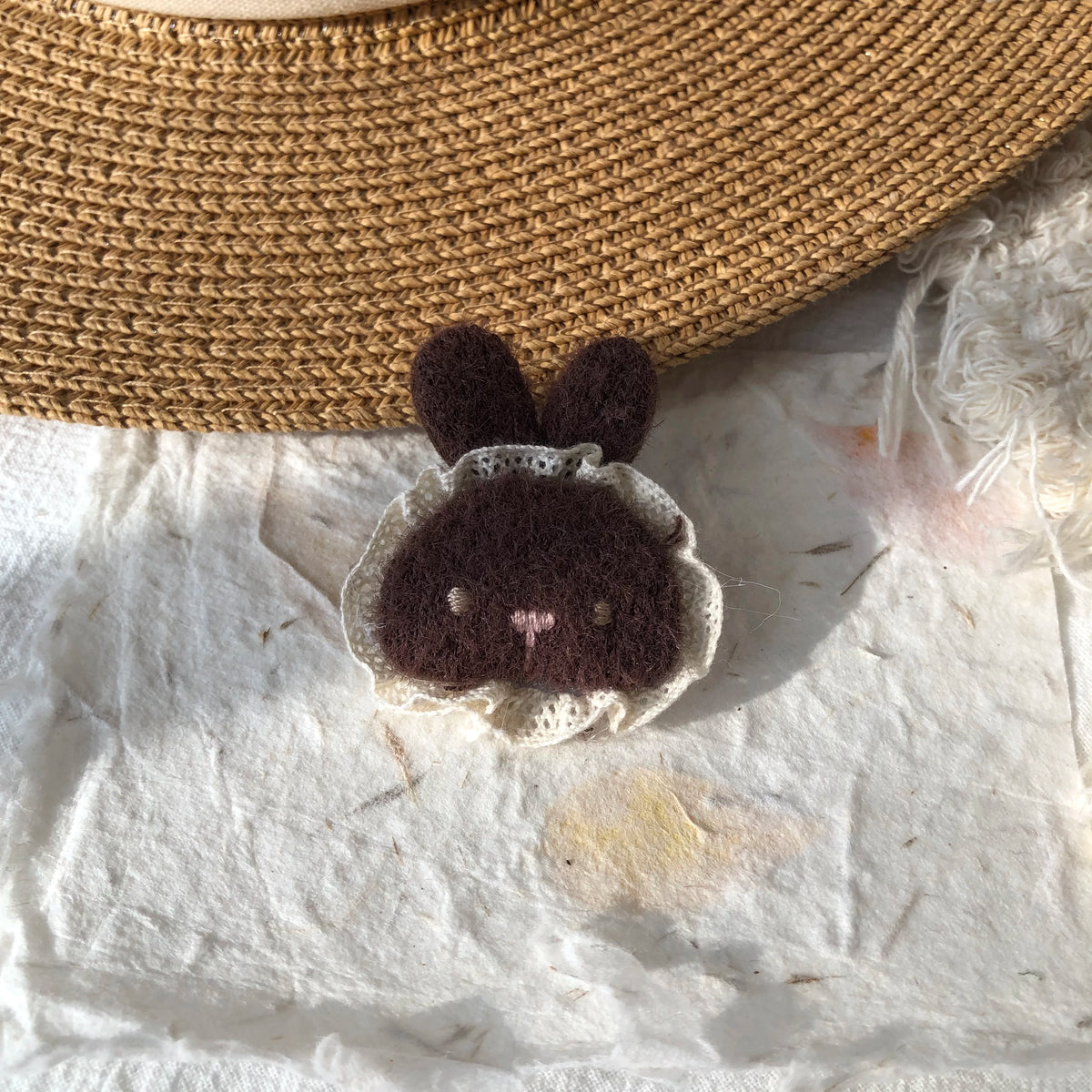 Cute Handmade Fabric Cotton Doll Brooch Pin Accessory