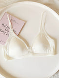 French-Inspired Seamless Satin Triangle Bra with Deep V and Thin Straps