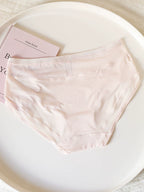 Simple Ice Silk Mesh Mid-Waist Panties with Breathable Cotton Crotch