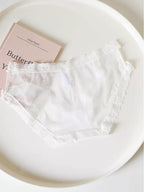 French-Inspired Vintage Mesh Panties with Bow and Lace Trim