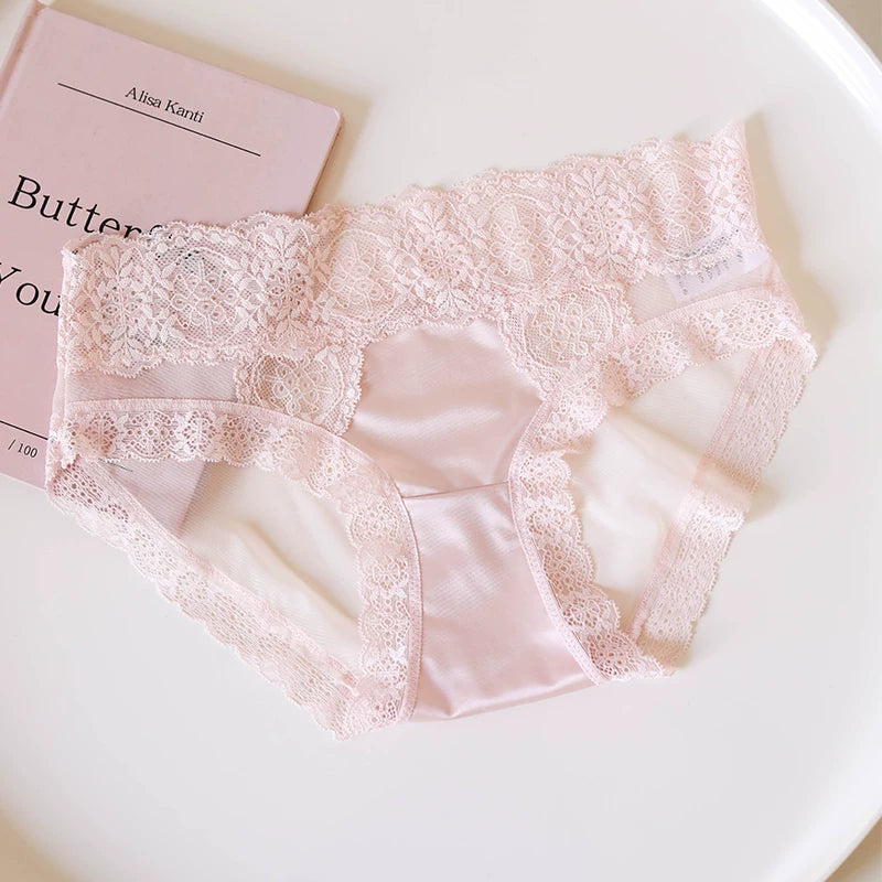 French-Inspired Vintage Sexy Panties with Lace Trim
