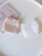 French-Style Satin Seamless Panties with Lace Trim