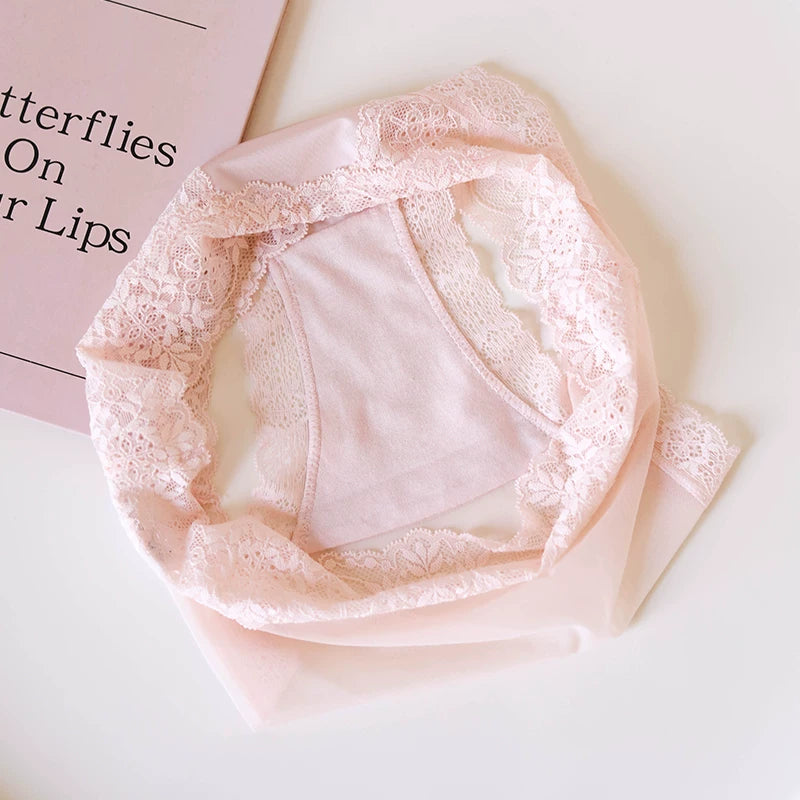 French-Inspired Vintage Sexy Panties with Lace Trim