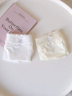 Luxury Low-Waist Satin Panties with Lace Mesh and Pure Cotton Crotch