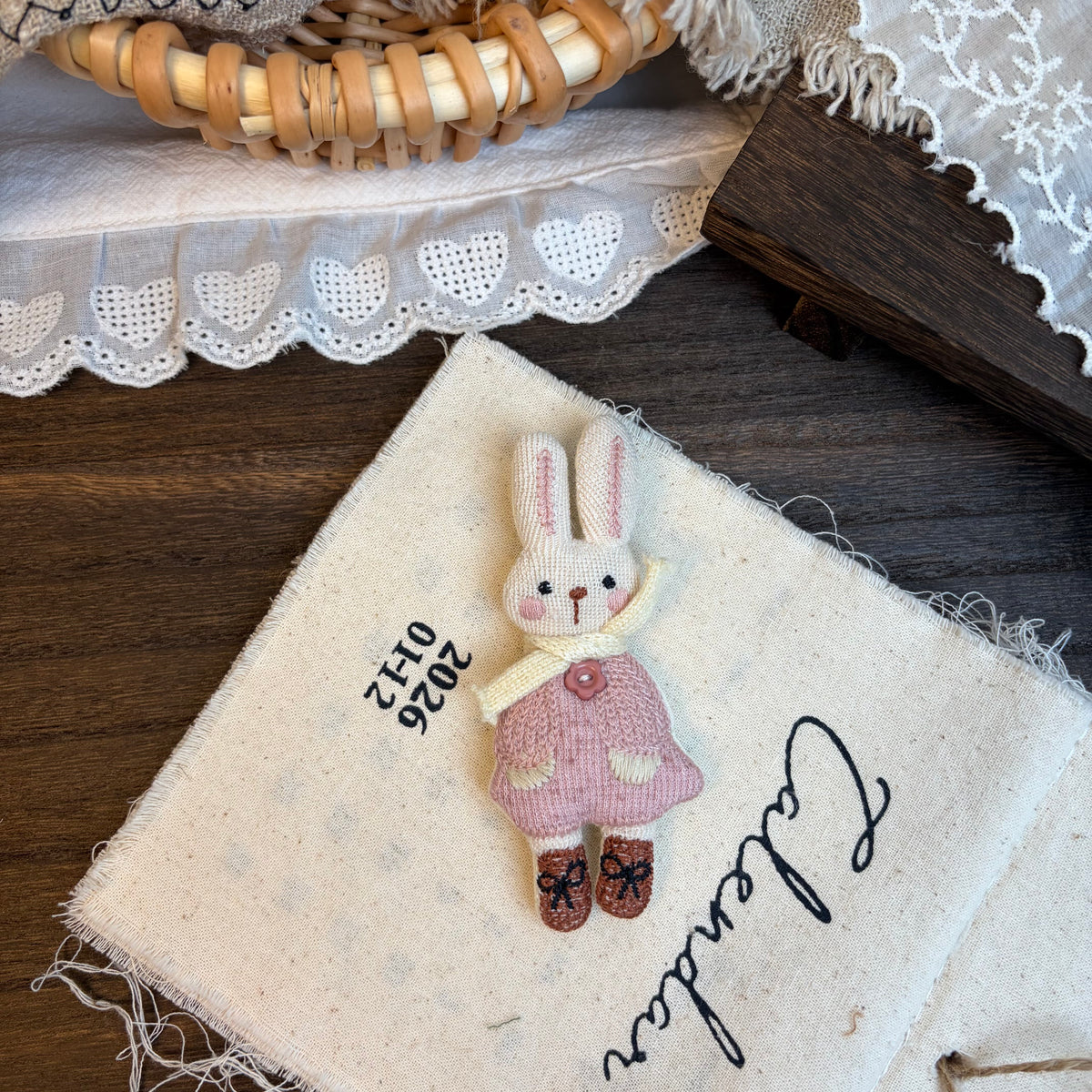Cute Handmade Fabric Cotton Doll Brooch Pin Accessory