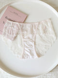 French-Inspired Vintage Panties with Bow and Floral Lace Trim