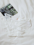 French-Inspired Lace Panties with Mesh Hollow-Out and Pure Cotton Crotch