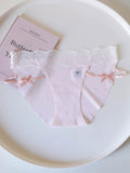 Seamless Ice Silk Panties with Bow and Lace Trim
