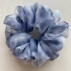 Cute Gradient Blue Mesh Rhinestone Scrunchie Hair Accessory