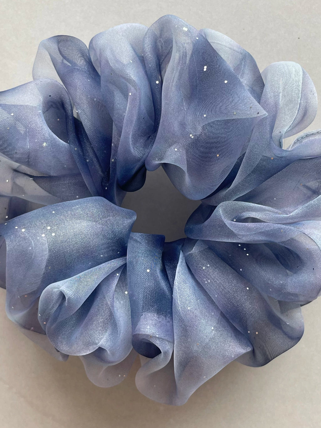 Cute Gradient Blue Mesh Rhinestone Scrunchie Hair Accessory