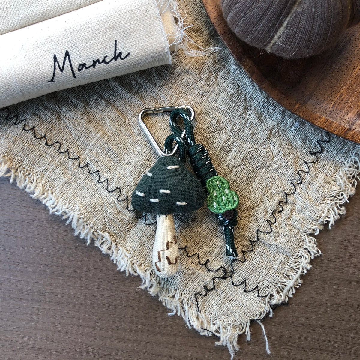 Cute Handmade Fabric Forest Mushroom Plant Bag Pendant Accessory