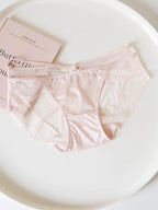 French-Inspired Vintage Mesh Panties with Bow and Lace Trim