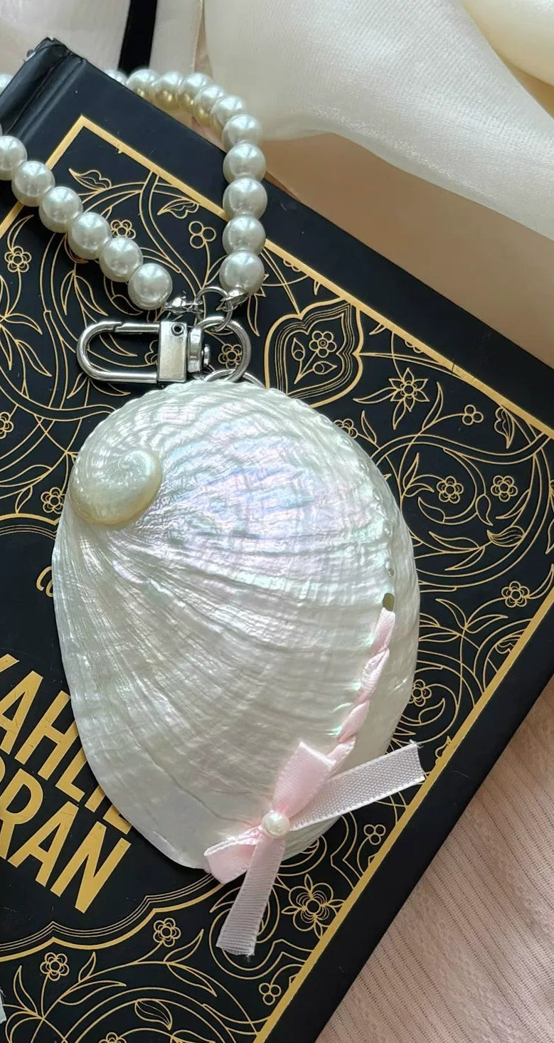 Cute Vintage Ballet Pearl White Abalone Bag Charm Accessory