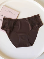 Seamless Lace Silk Panties with Delicate Trim