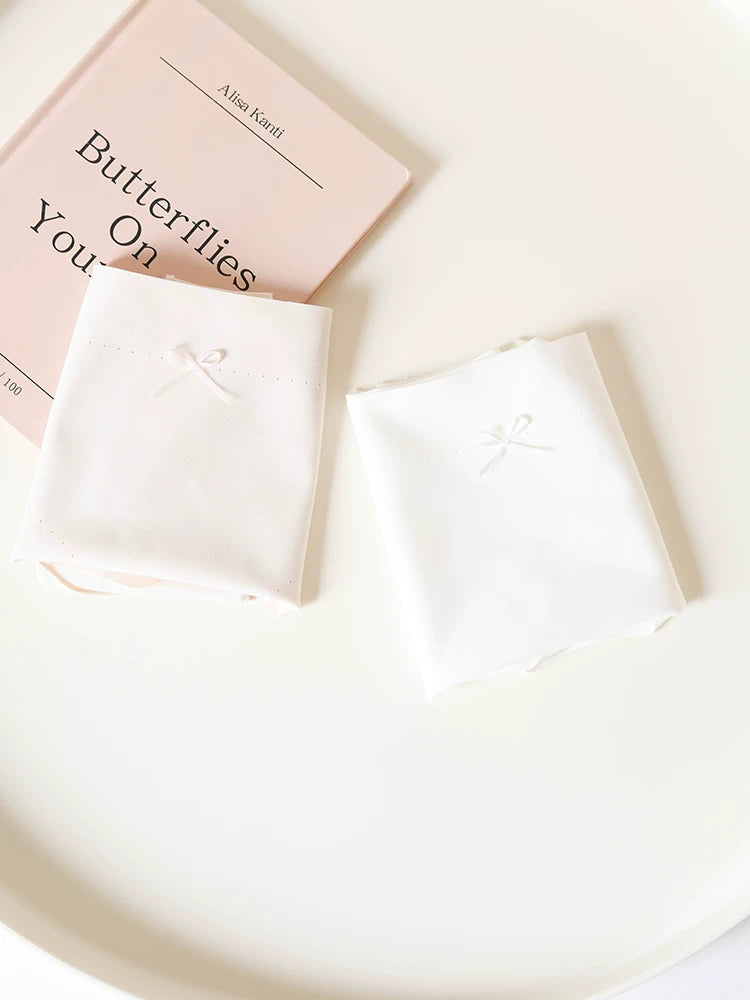 French-Inspired Vintage Panties with Simple Bow and Cotton Crotch