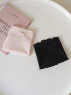 Seamless Ice Silk Low-Waist Briefs with Bow Detail and Lace Trim