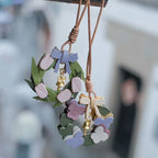 Cute Handmade Floral Wreath Bag Charm Car Pendant Accessory