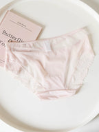 French-Inspired Vintage Mesh Panties with Bow and Lace Trim