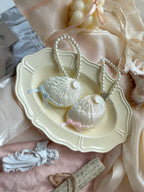 Cute Vintage Ballet Pearl White Abalone Bag Charm Accessory
