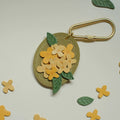 Cute Handmade Leather Flower Keychain Accessory