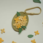 Cute Handmade Leather Flower Keychain Accessory