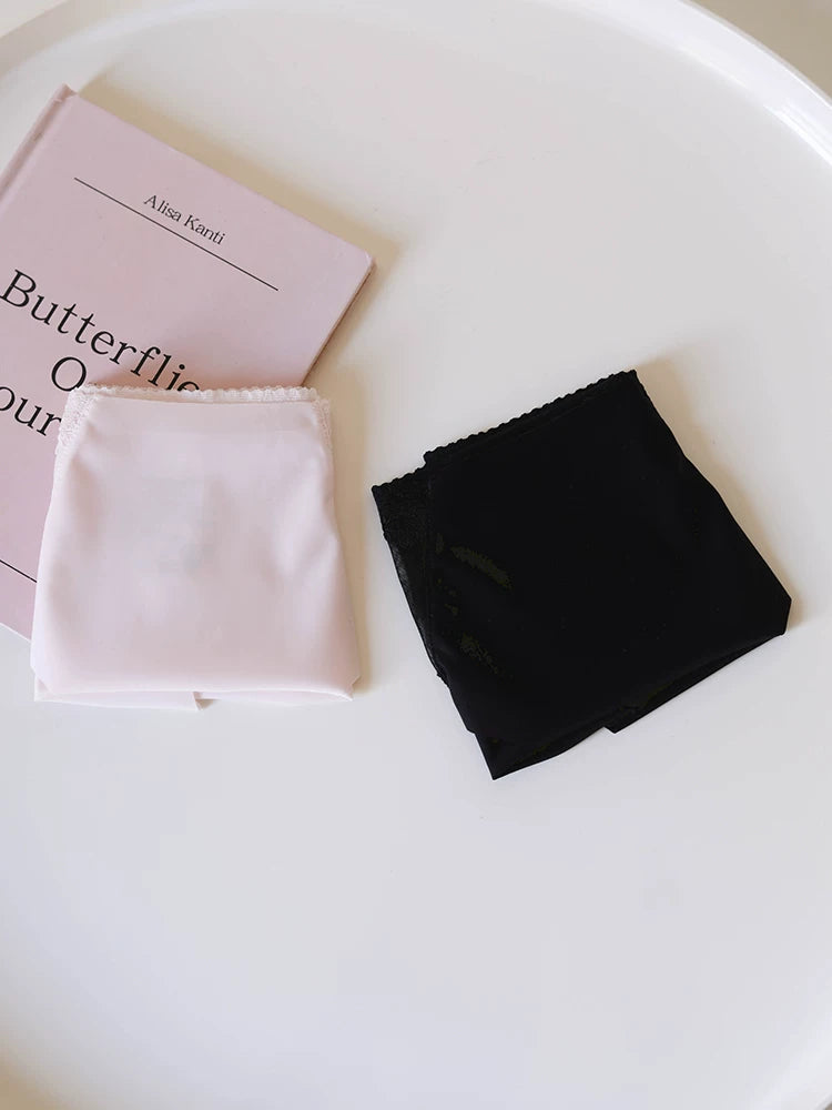 Seamless Lace Silk Panties with Delicate Trim