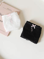 French-Inspired Vintage Panties with Bow and Lace Trim