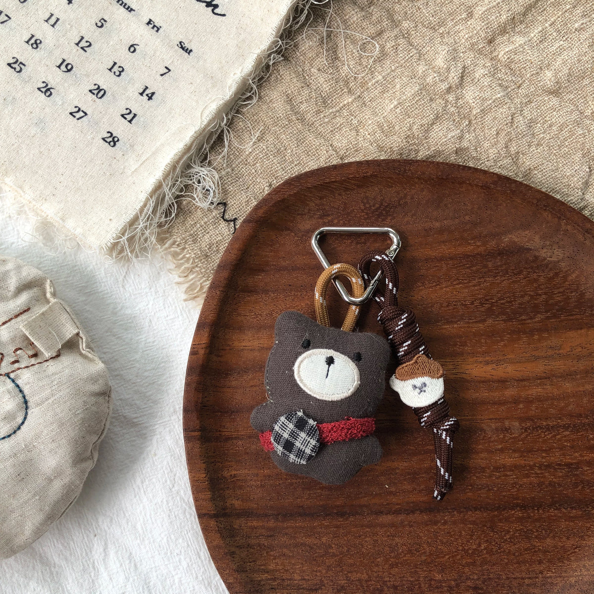 Cute Handmade Fabric Forest Mushroom Plant Bag Pendant Accessory