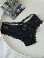 French-Inspired Vintage Sexy Panties with Thin Straps and Lace Trim
