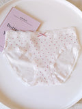 Sweet Floral Bow Lace Trim Pure Cotton Crotch Panties