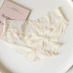 French-Inspired Vintage Panties with Bow Embroidery and Lace Trim