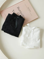 French-Inspired Vintage Panties with Bow Embroidery and Lace Trim