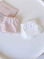 French-Inspired Low-Waist Mesh Satin Panties with Ruffle Lace Trim