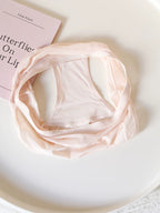 Simple Ice Silk Mesh Mid-Waist Panties with Breathable Cotton Crotch