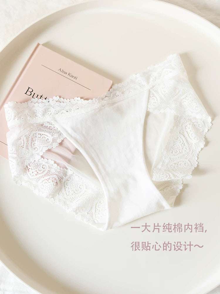 French-Inspired Vintage Satin Panties with Bow and Lace Trim
