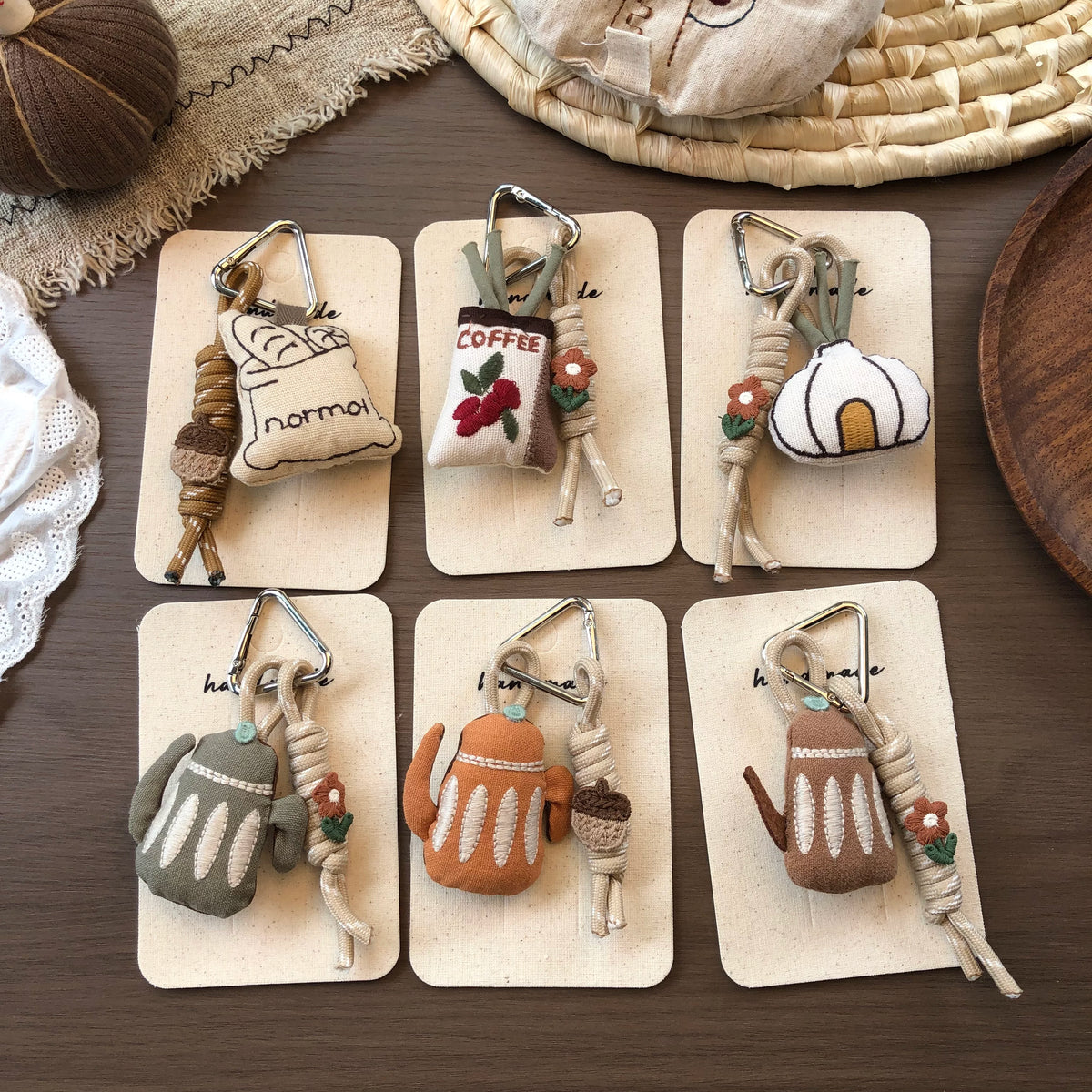 Cute Handmade Fabric Forest Mushroom Plant Bag Pendant Accessory