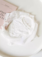 French-Inspired Vintage Mesh Panties with Bow and Lace Trim