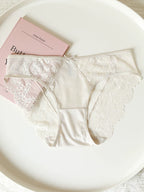 French-Inspired Vintage Panties with Lace Mesh and Cotton Crotch