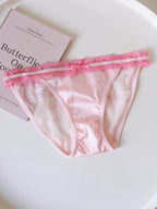 French-Inspired Vintage Panties with Bow and Lace Trim