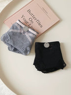 French-Style Lace Panties with Heart Cutout and Mesh Trim